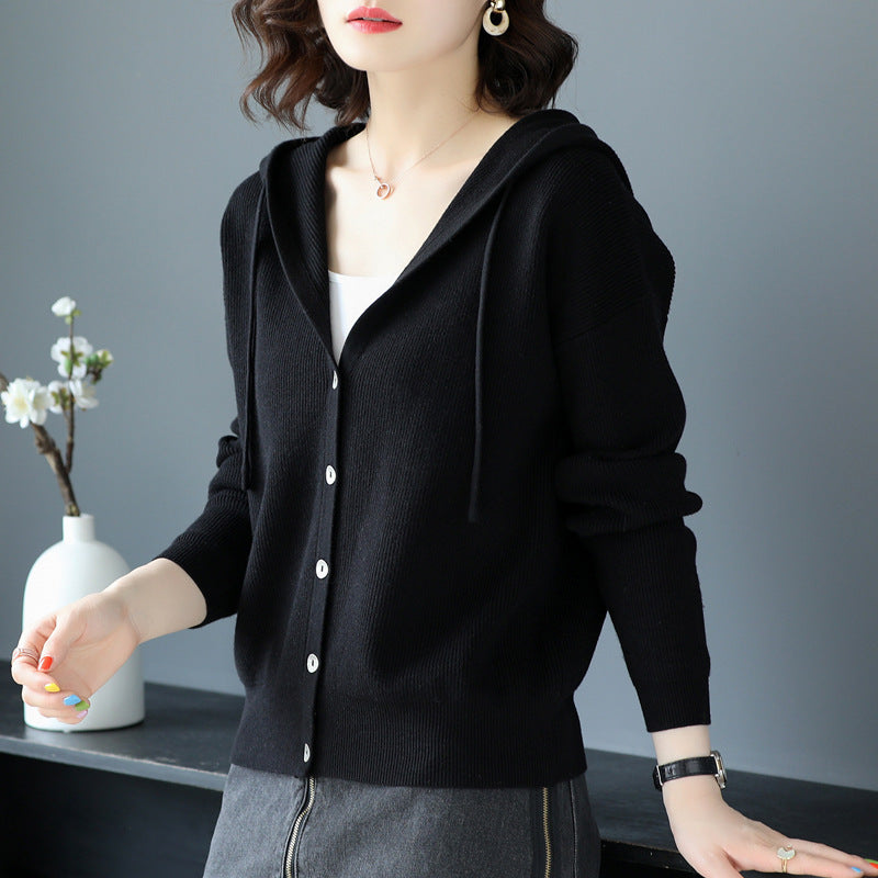 Hooded Sweater Coat Women Long Sleeve Sweaters Clothes