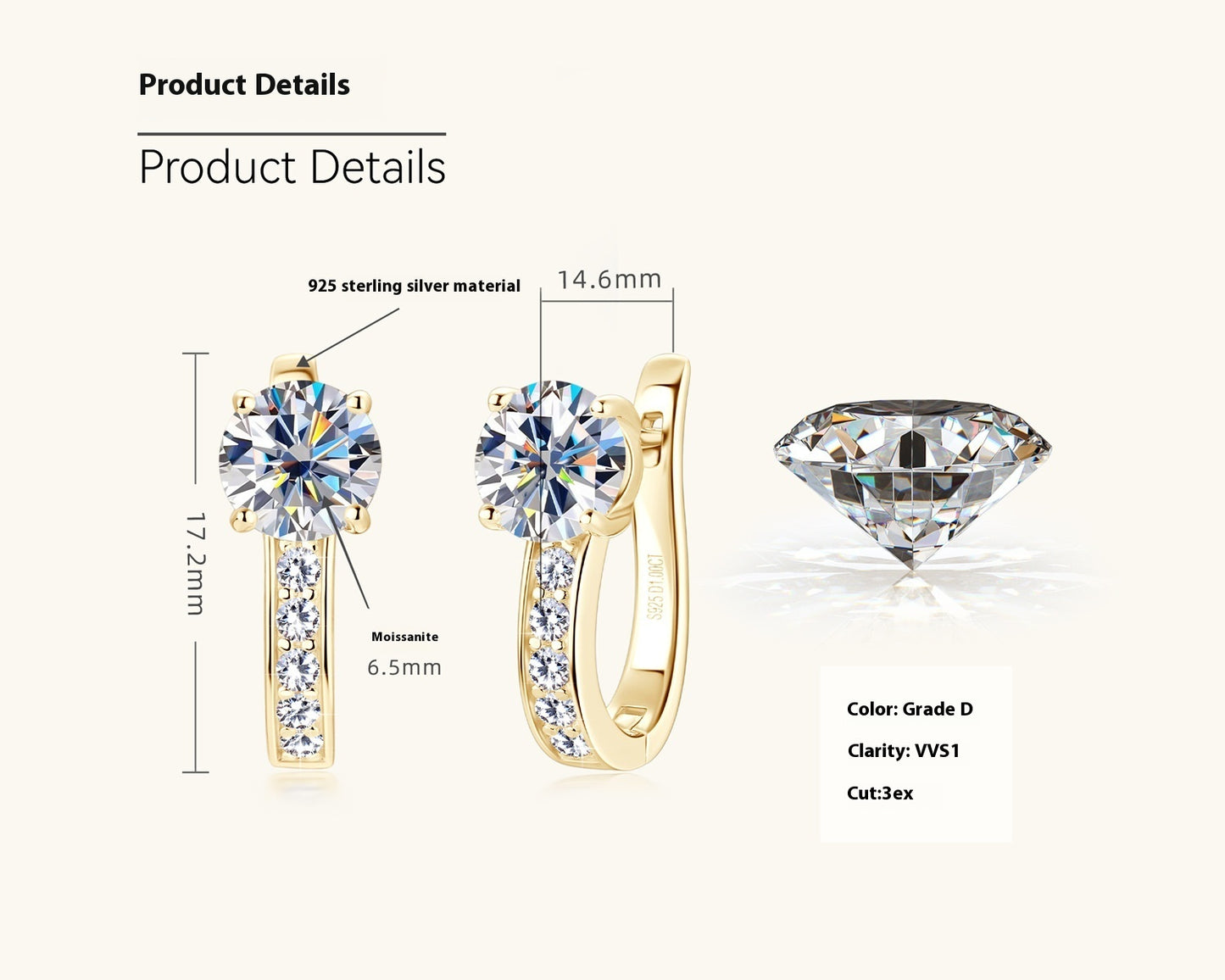 Fashion Moissanite Earrings