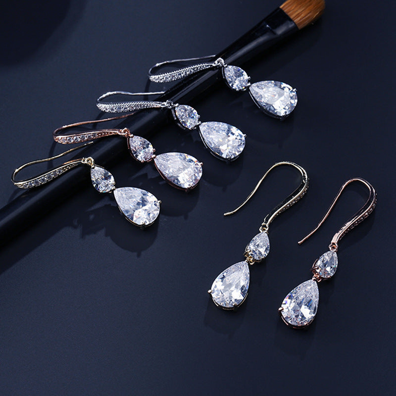 Water Drop Zircon  Earrings