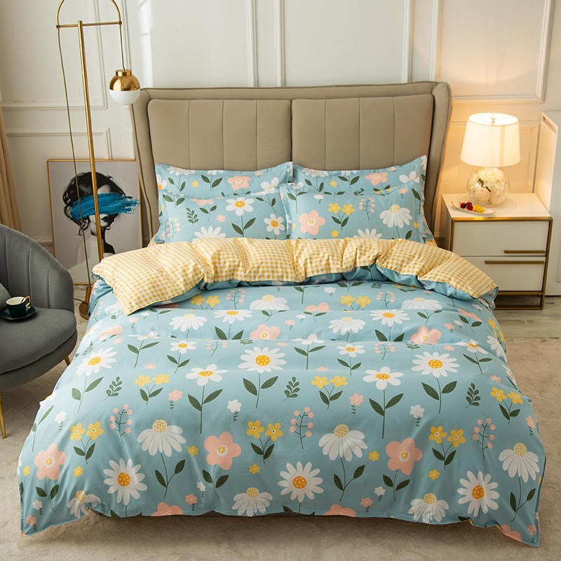 Cover Set Bed Cotton Quilt Bedsheet Bedding - Totta Fashion 