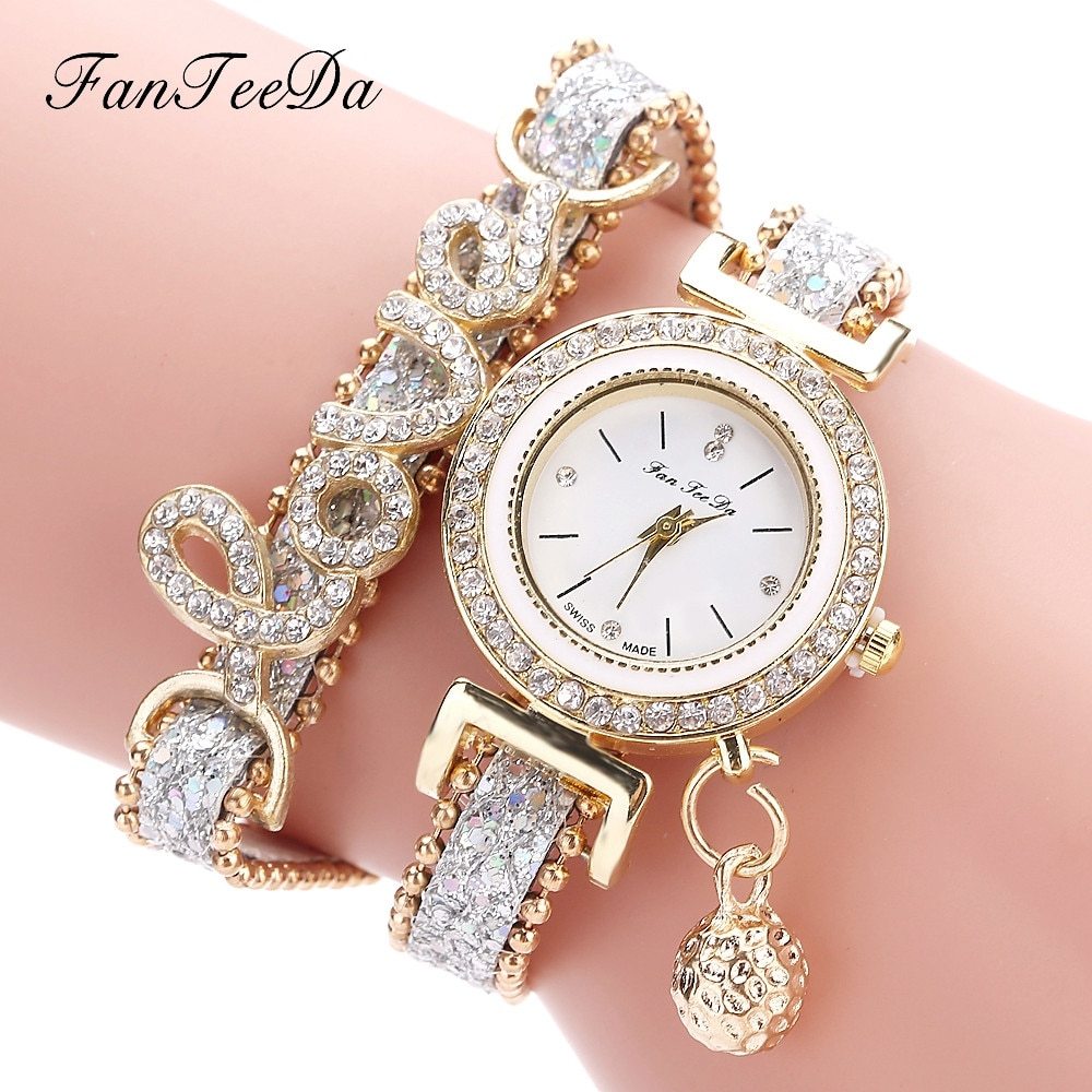 Women Bracelet Watches Watch Rhinestones Clock Women Fashion Dress