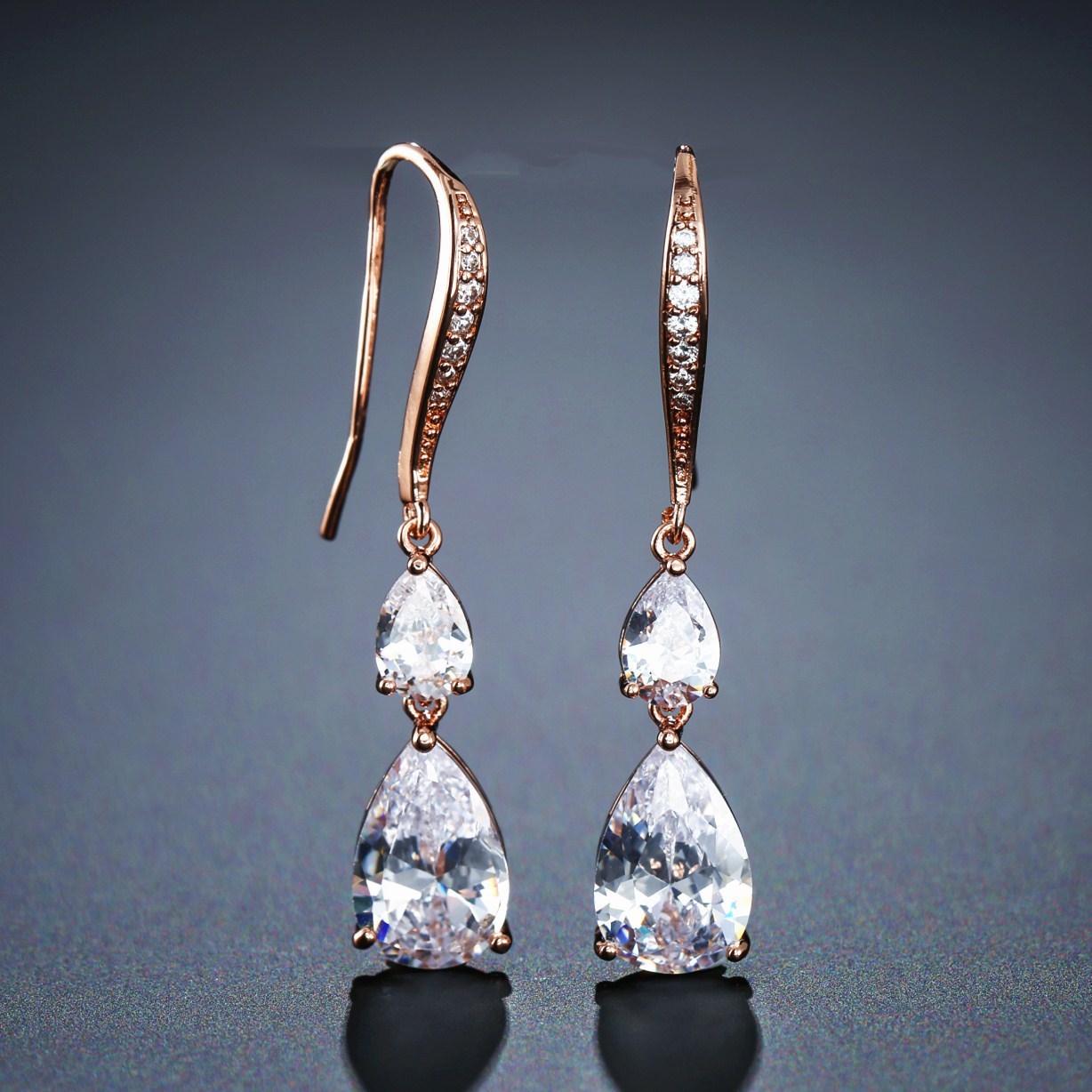 Water Drop Zircon  Earrings