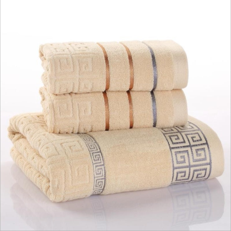 Three-piece comfortable cotton towel set - Totta Fashion 