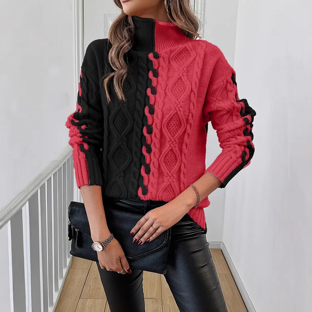 Women's Fashion High Collar Loose Sweater