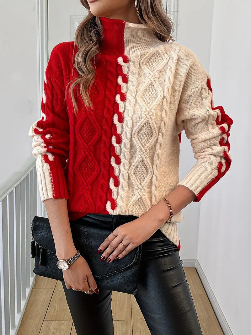 Women's Fashion High Collar Loose Sweater