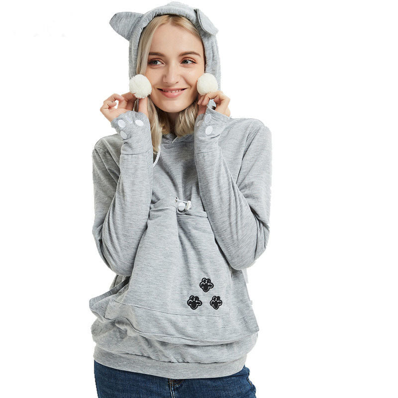 Cute Hoodies Pullover Sweatshirts With Pet Pocket