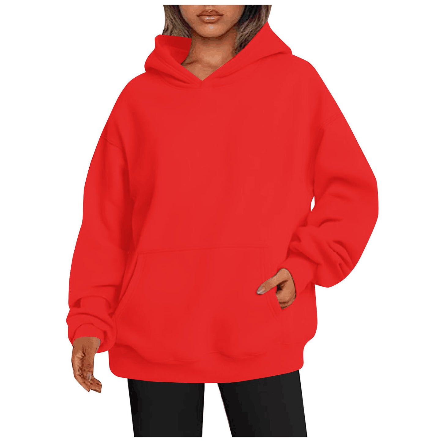 Women's Hoodies With Pockets Fashion Solid Sweatshirt