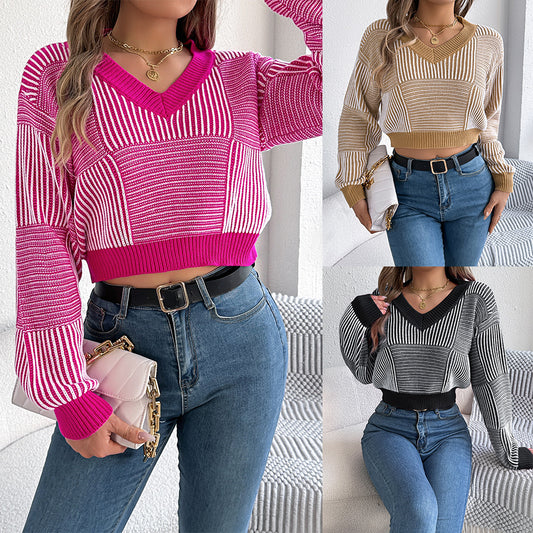 Pullover Midriff-baring Sweater Women's Clothing