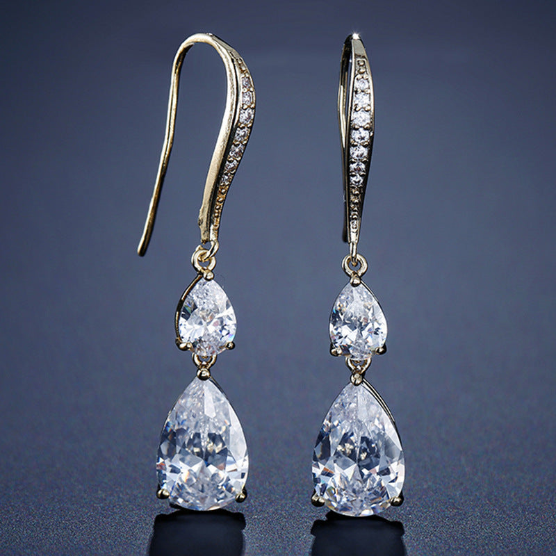 Water Drop Zircon  Earrings