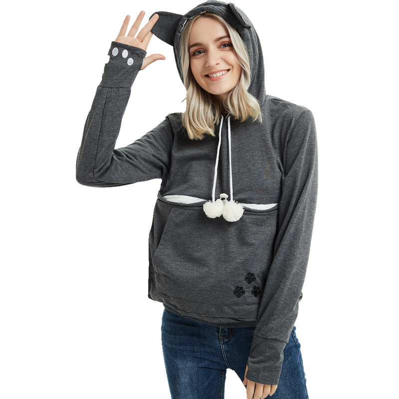 Cute Hoodies Pullover Sweatshirts With Pet Pocket