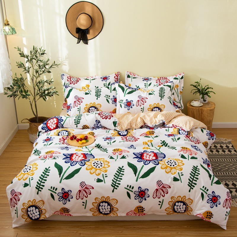 Cover Set Bed Cotton Quilt Bedsheet Bedding