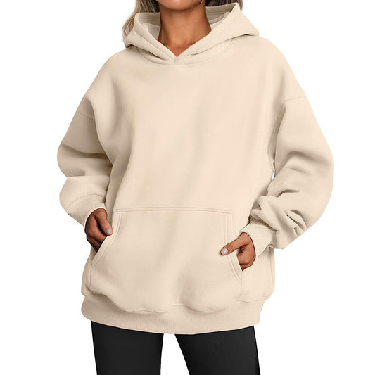 Women's Hoodies With Pockets Fashion Solid Sweatshirt 