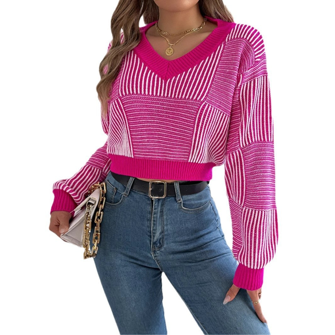 Pullover Midriff-baring Sweater Women's Clothing