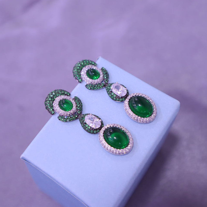 Fashion Versatile Emerald Earrings