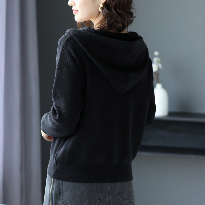 Hooded Sweater Coat Women Long Sleeve Sweaters Clothes