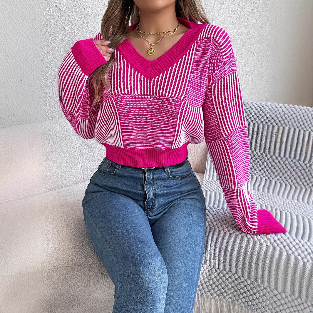 Pullover Midriff-baring Sweater Women's Clothing