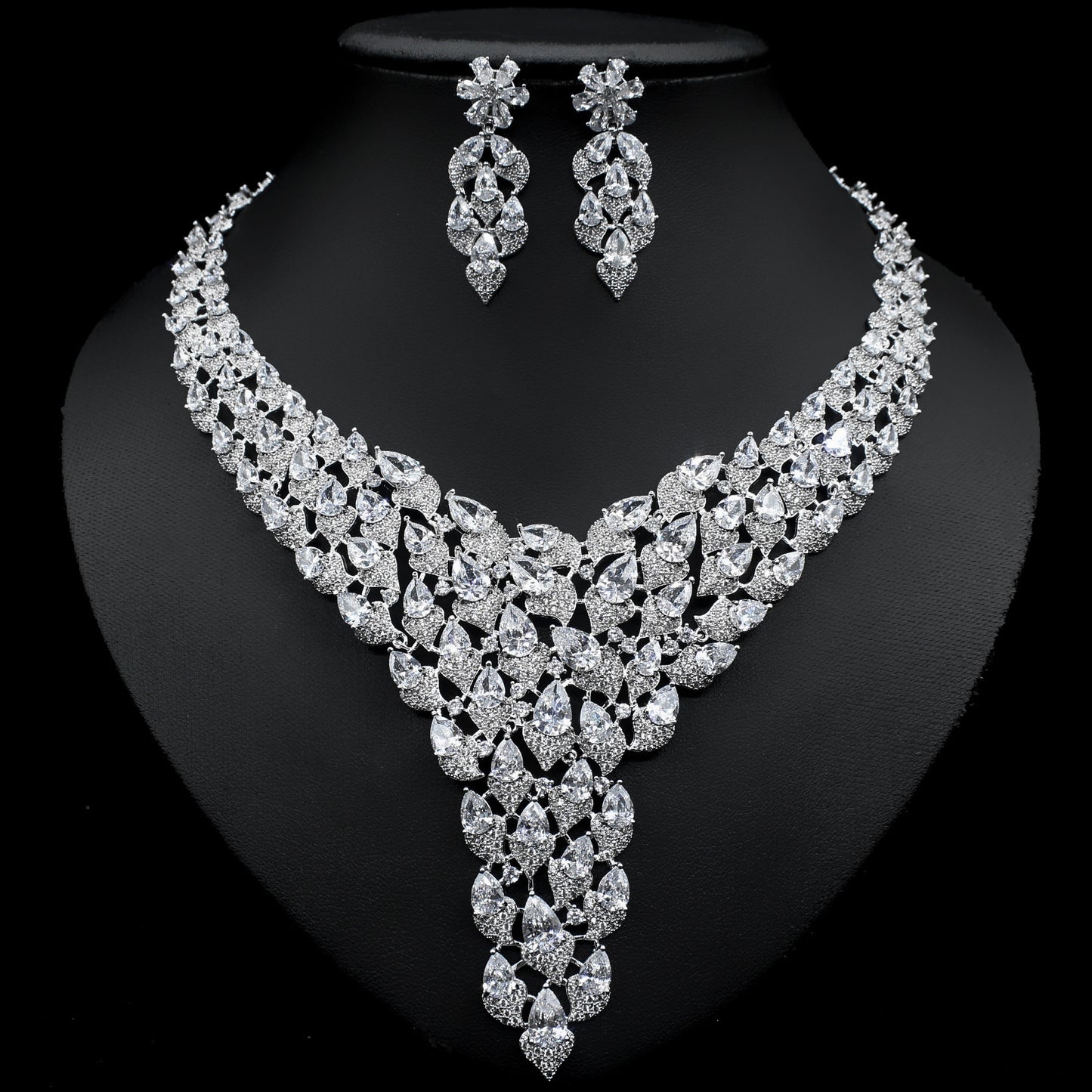 Diamond Fashion Necklace Earrings