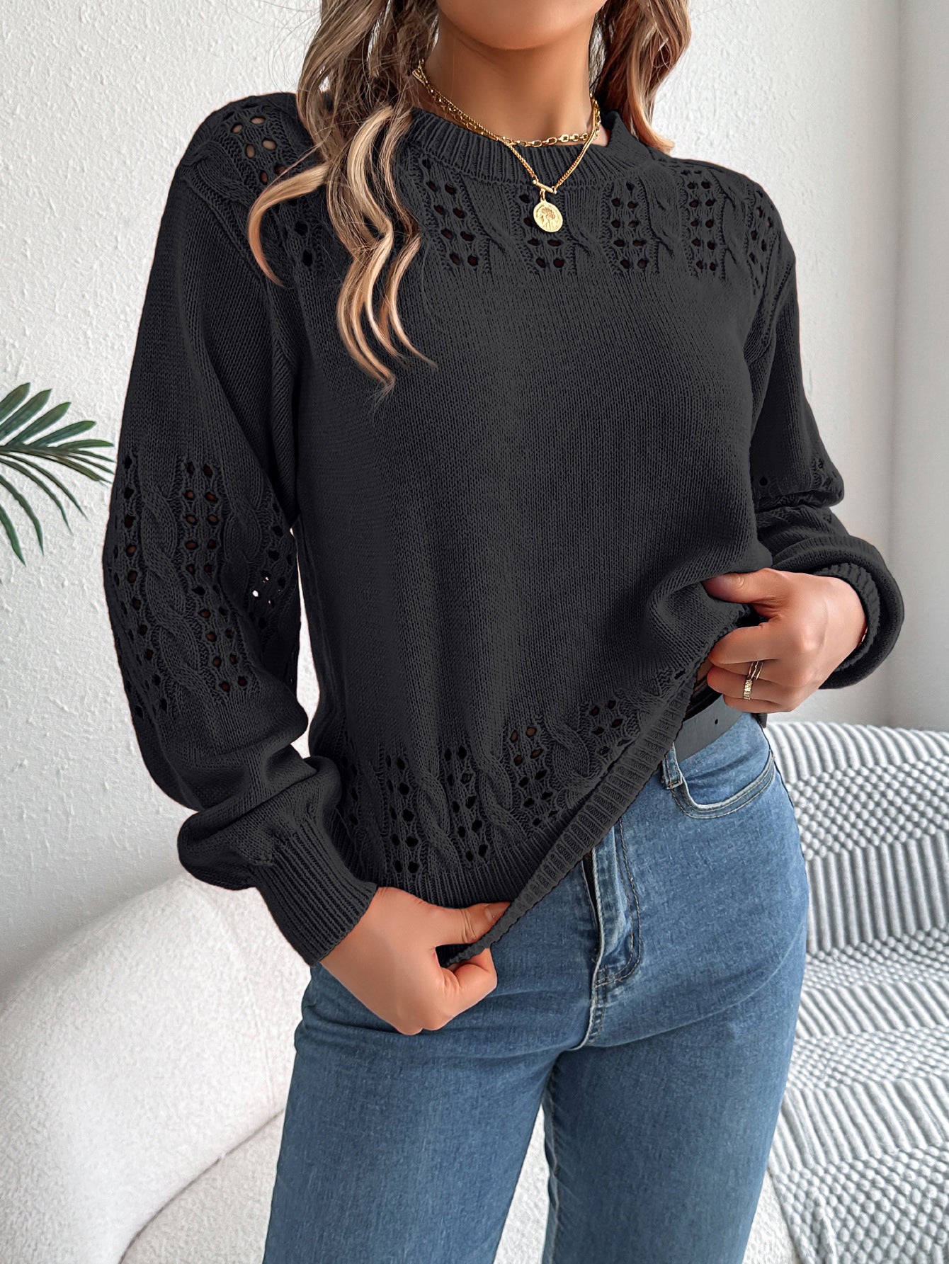 Sleeve Pullover Sweaters Women's Clothing