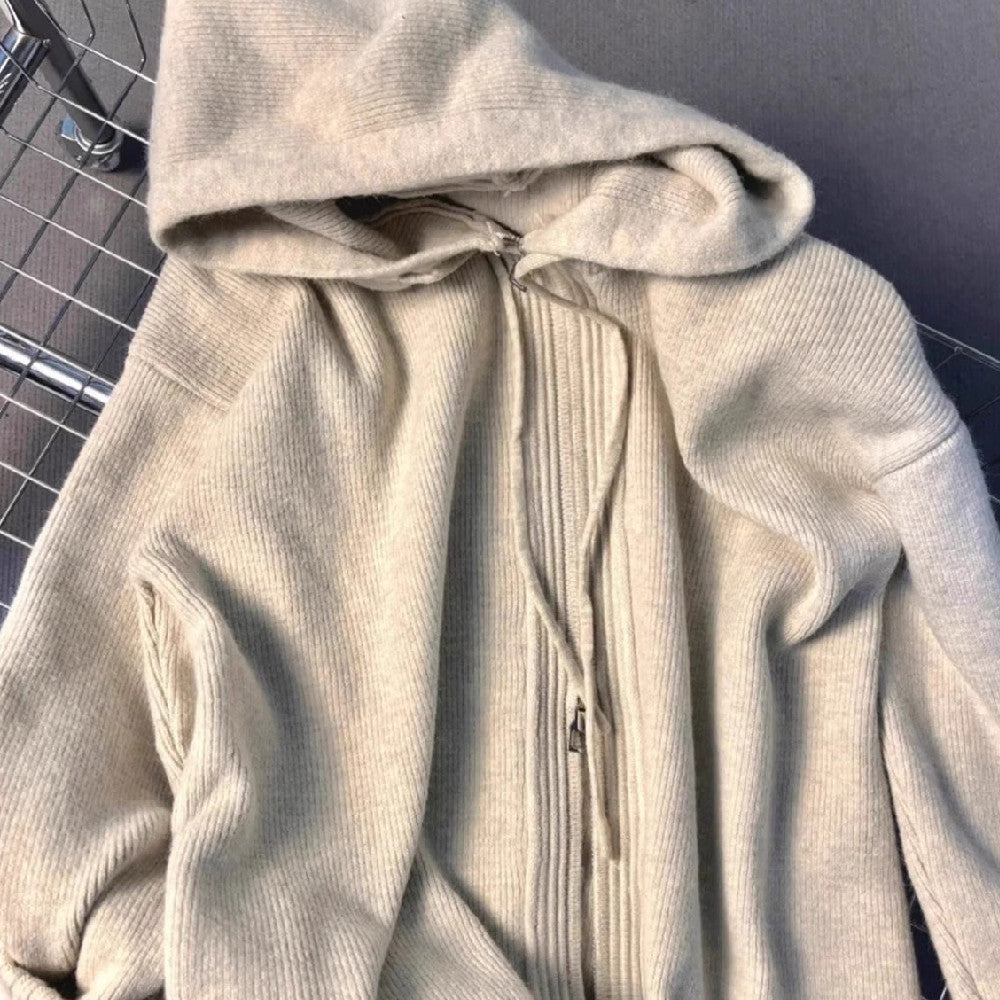 Hooded Sweater Coat Women