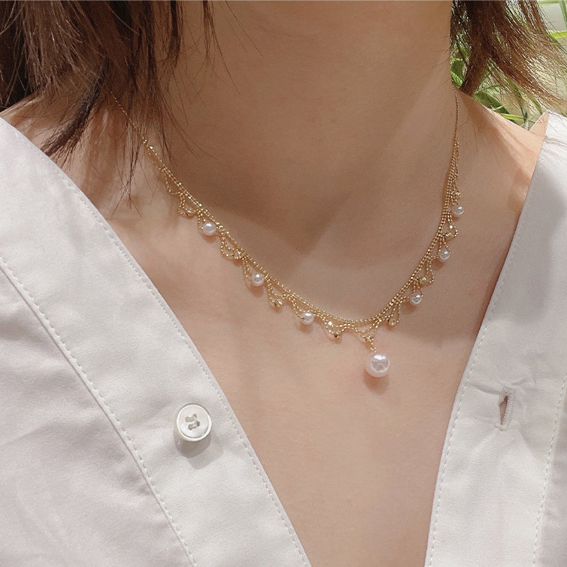 18k Gold Pearl Necklace