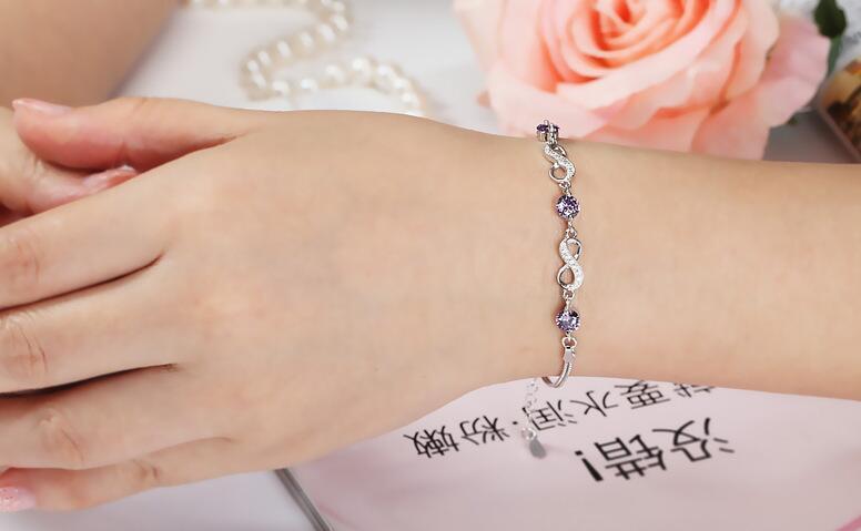 S925 Sterling Silver Bracelet Jewelry Diamond female jewelry silver